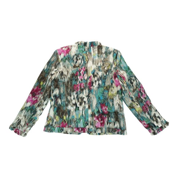 RQT Art Paint Splash‎ Print Full Zip Lined Corduroy Jacket Blazer Pockets L EUC - Picture 2 of 7